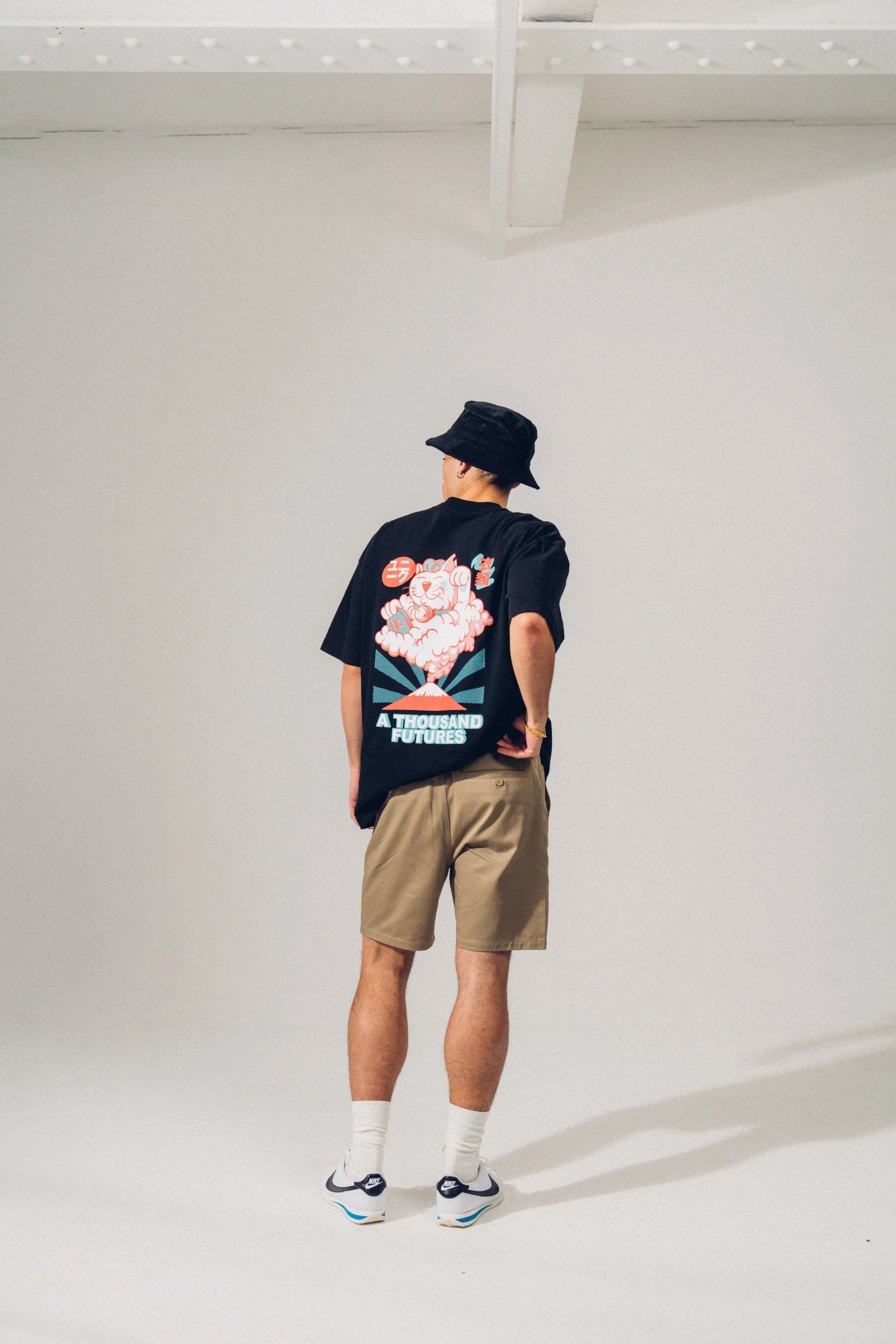 A Thousand Futures 'Lucky Cat' Tee - Black