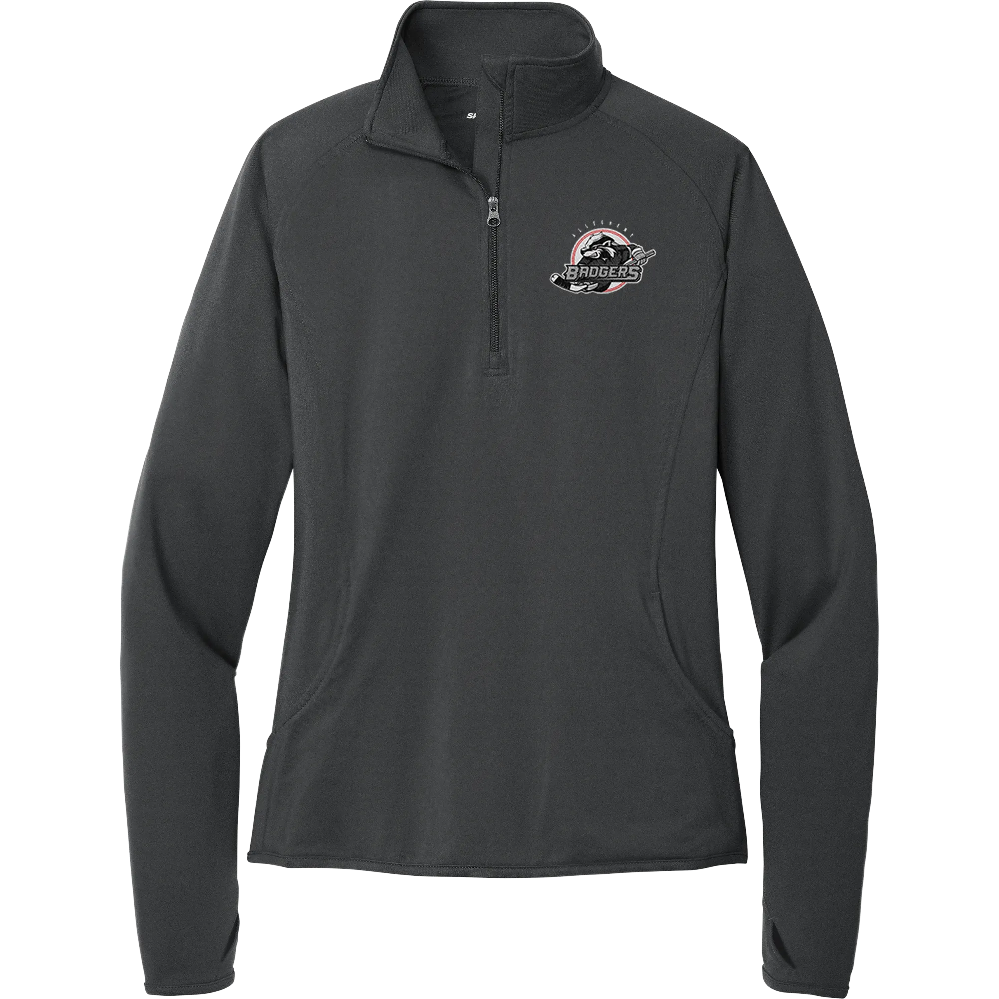 Allegheny Badgers Ladies Sport-Wick Stretch 1/4-Zip Pullover