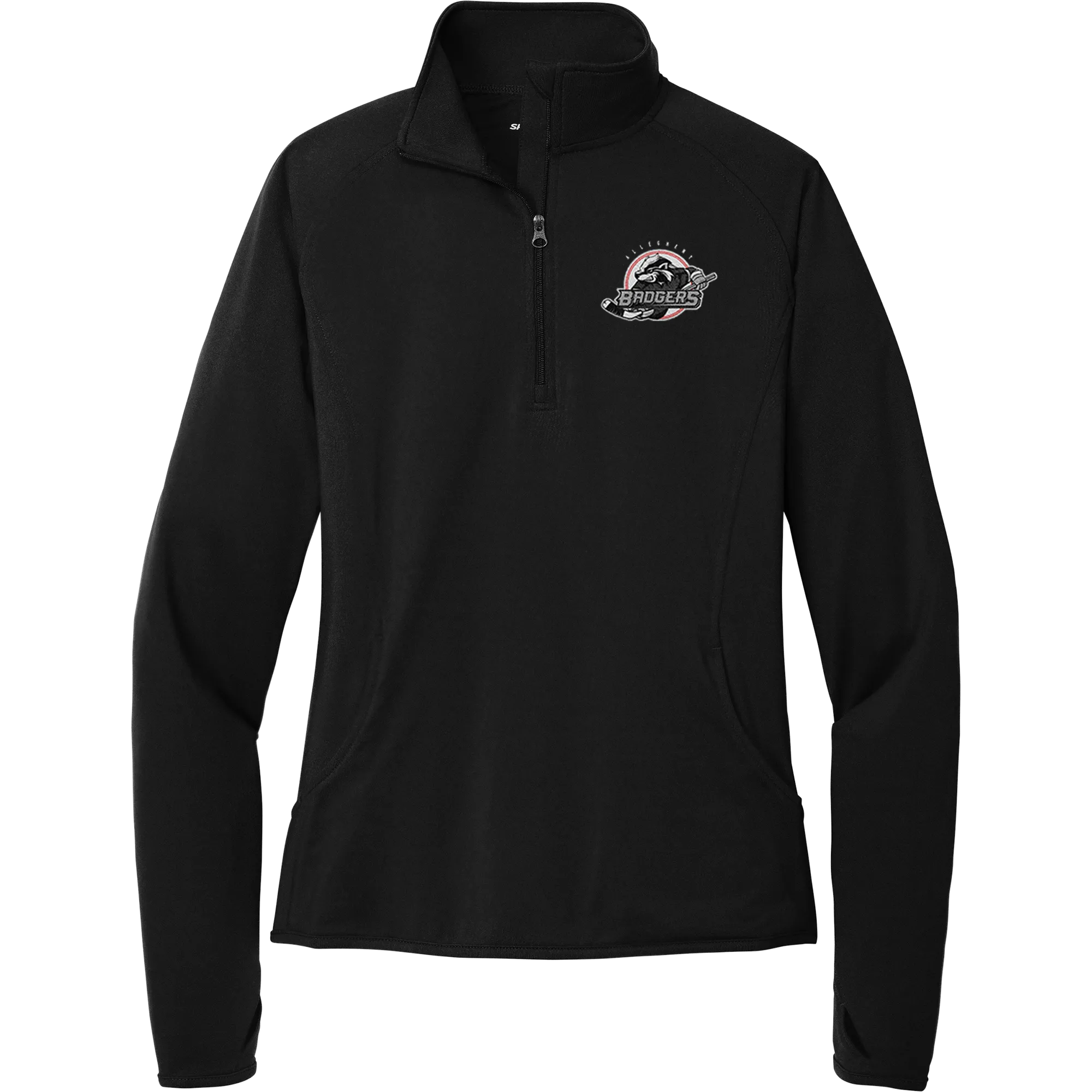 Allegheny Badgers Ladies Sport-Wick Stretch 1/4-Zip Pullover