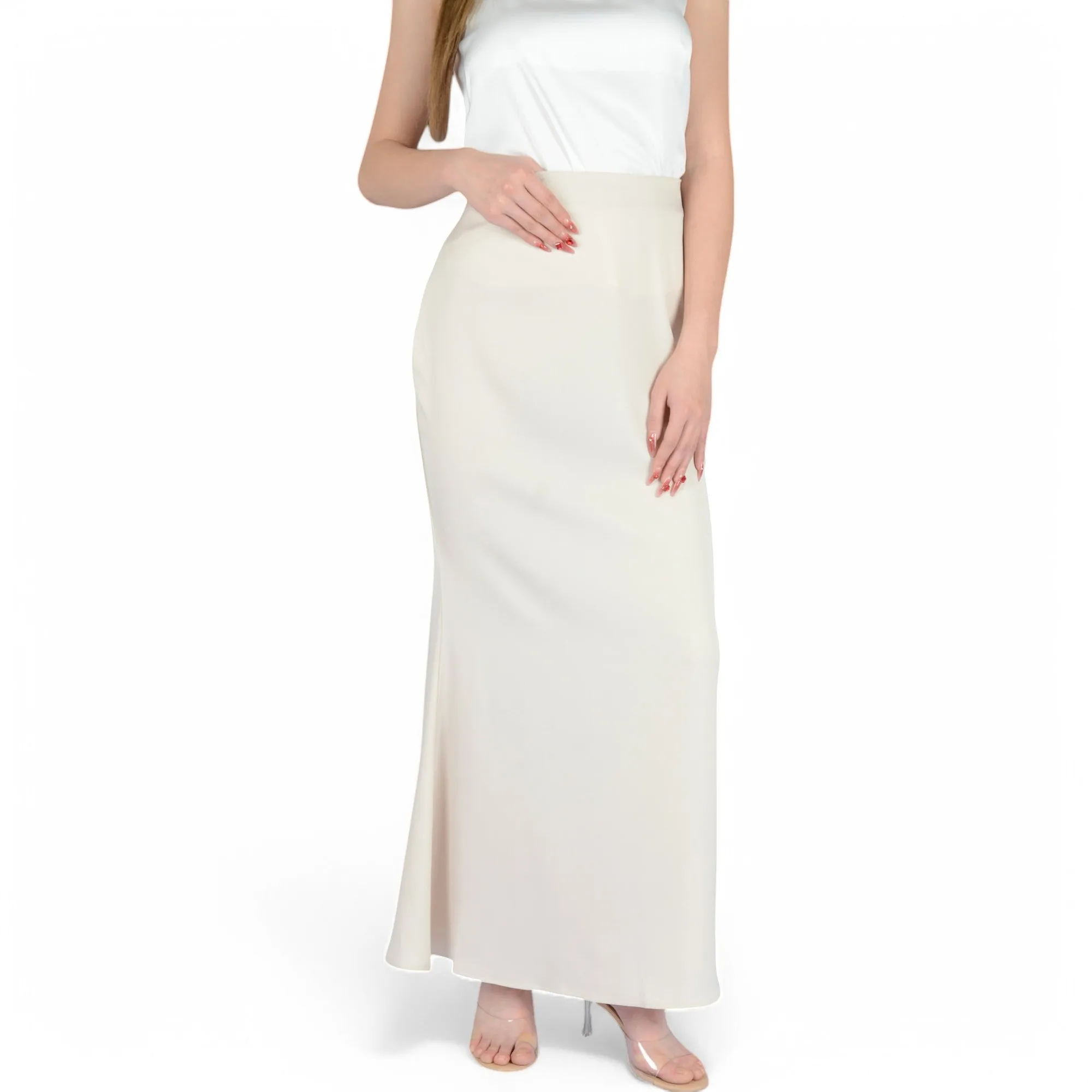 Anna-Kaci Women's Satin Maxi Skirt With High Waist And Flowing A-Line Design