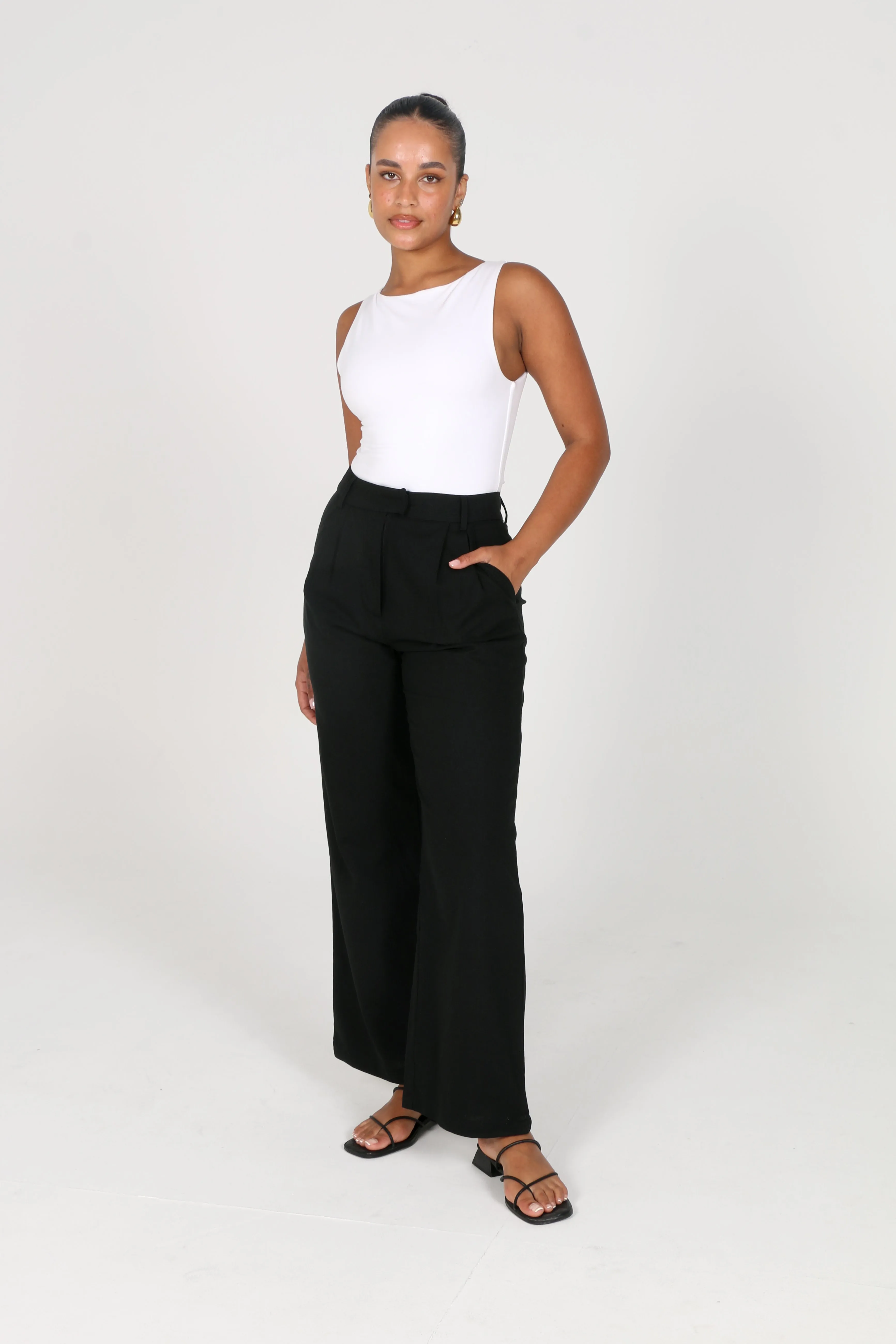 ARIE LINEN PANT BLACK