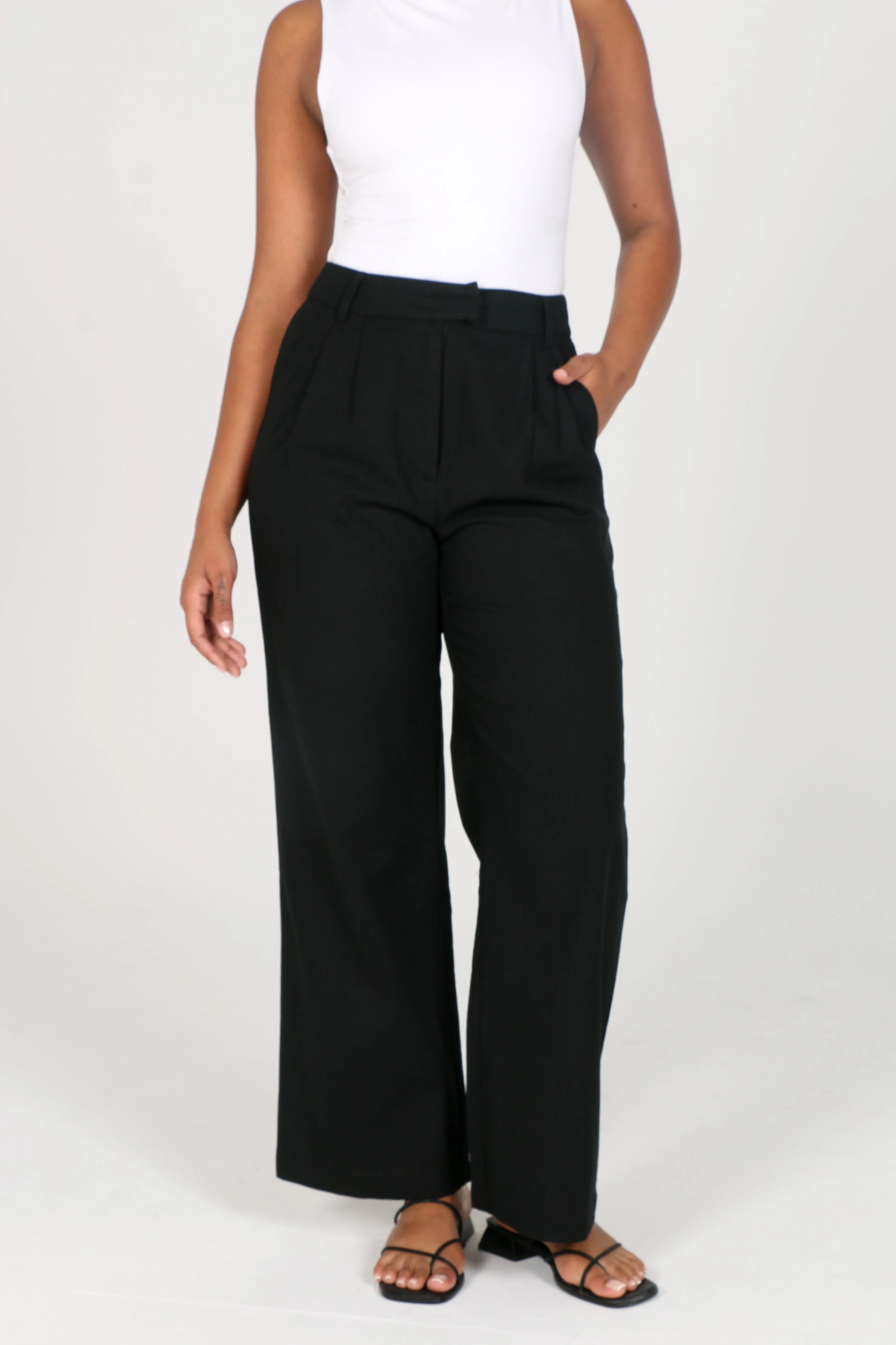 ARIE LINEN PANT BLACK