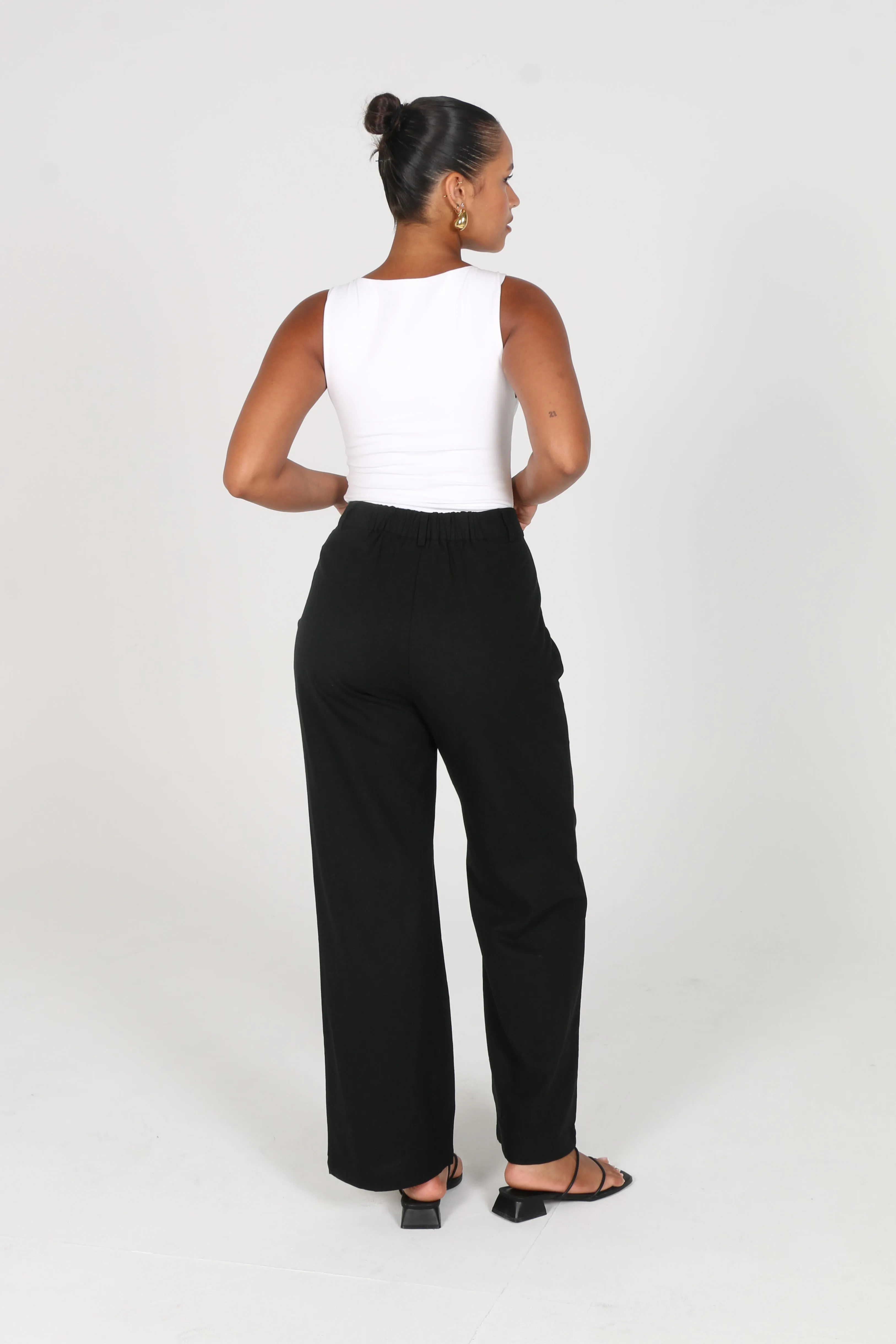 ARIE LINEN PANT BLACK