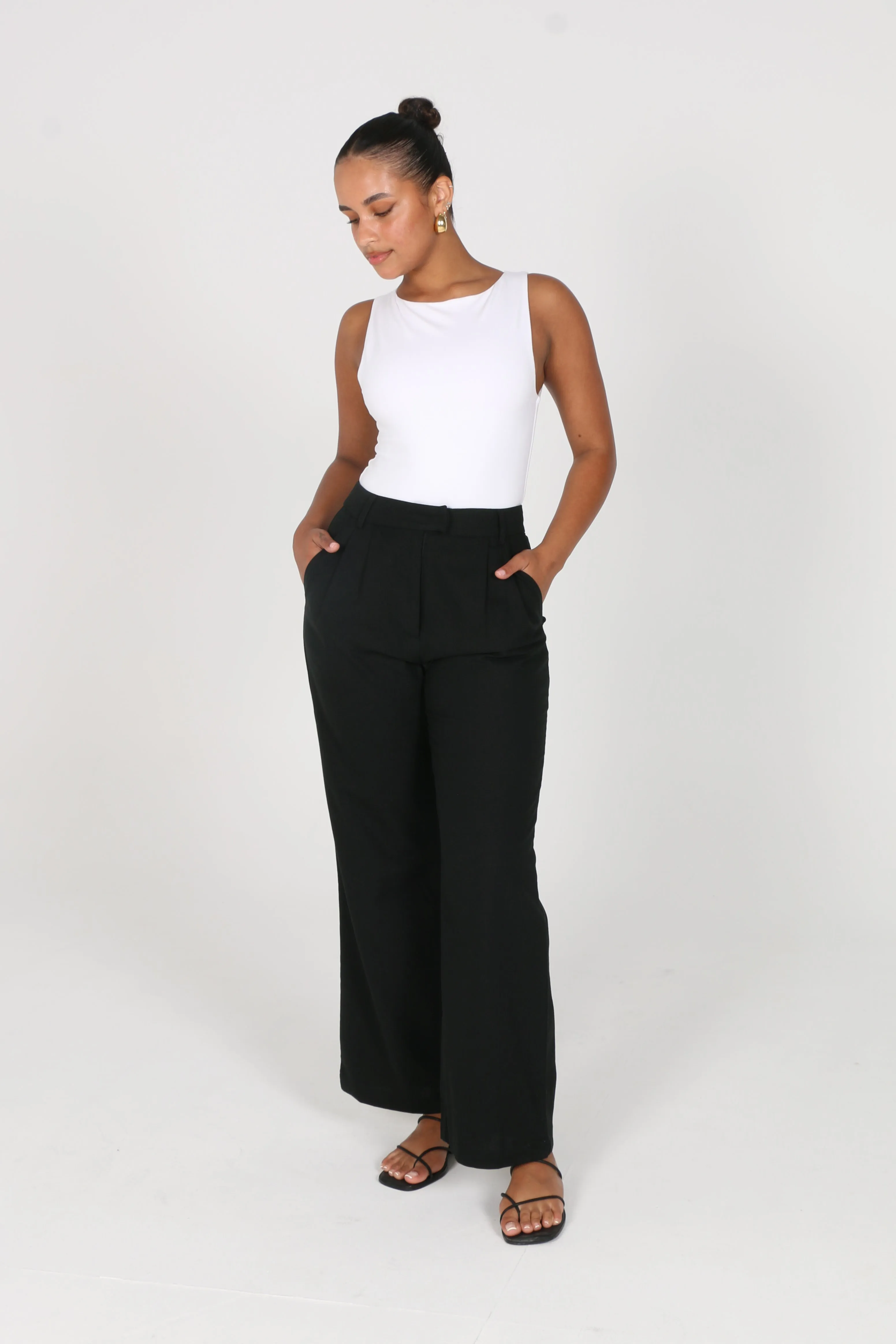 ARIE LINEN PANT BLACK