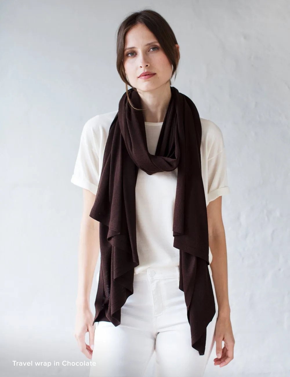 Australian Superfine Merino Wrap - Chocolate