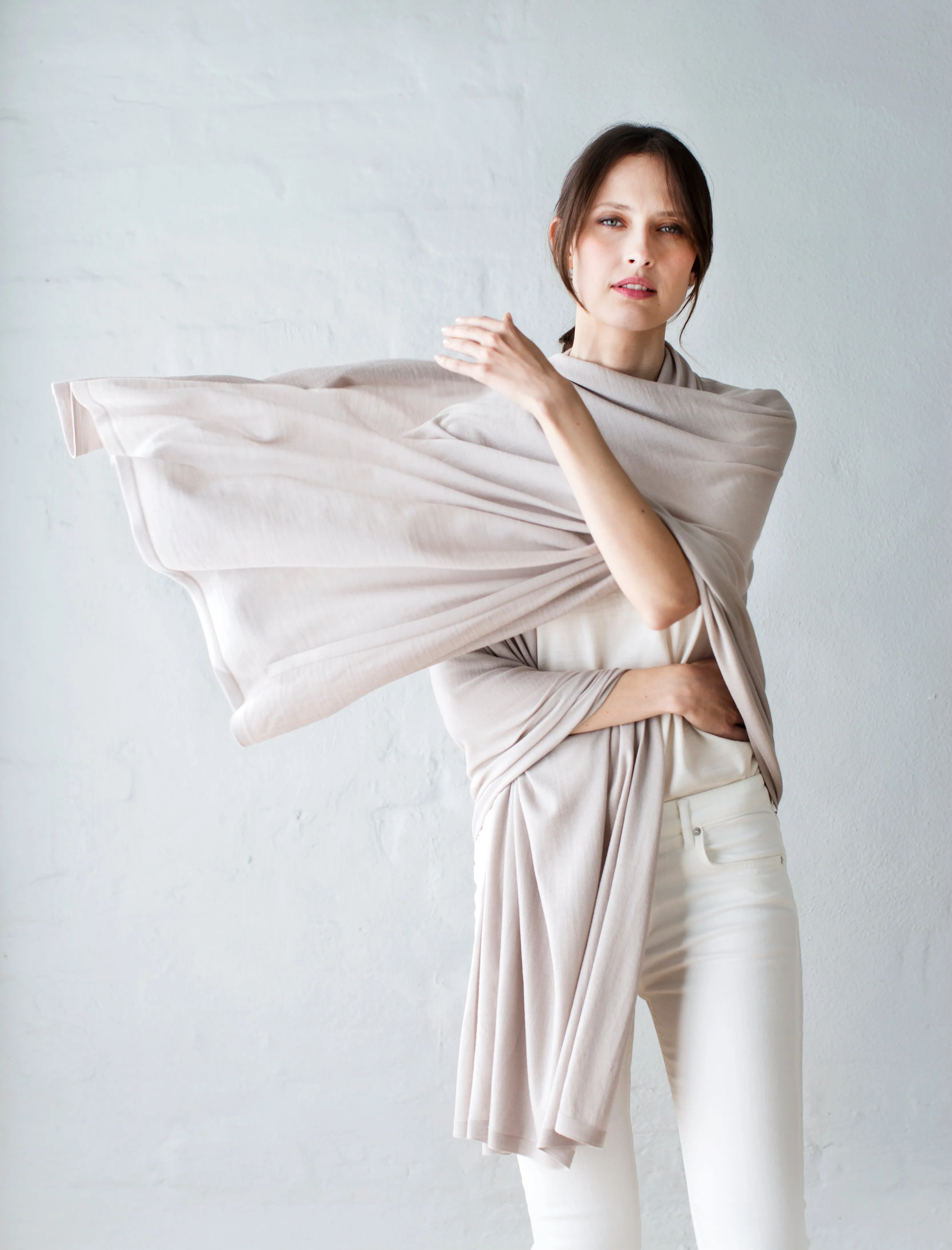 Australian Superfine Merino Wrap - Flax