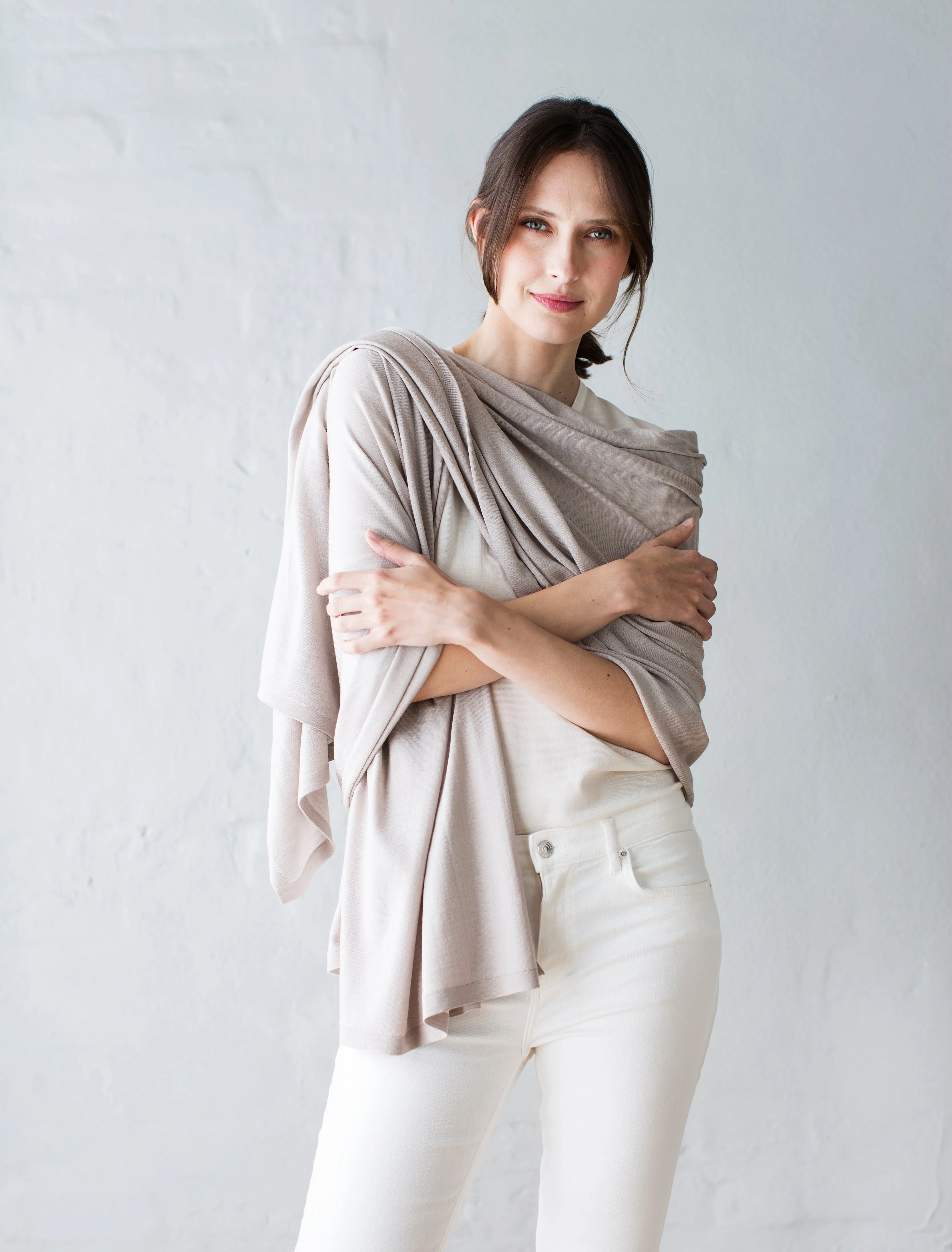 Australian Superfine Merino Wrap - Flax