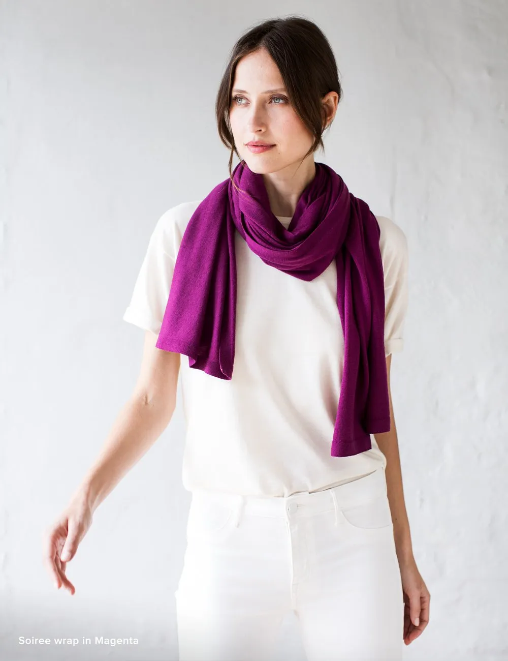 Australian Superfine Merino Wrap - Magenta