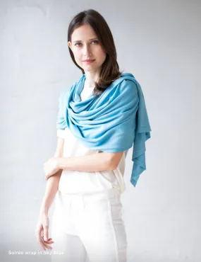 Australian Superfine Merino Wrap - Sky Blue