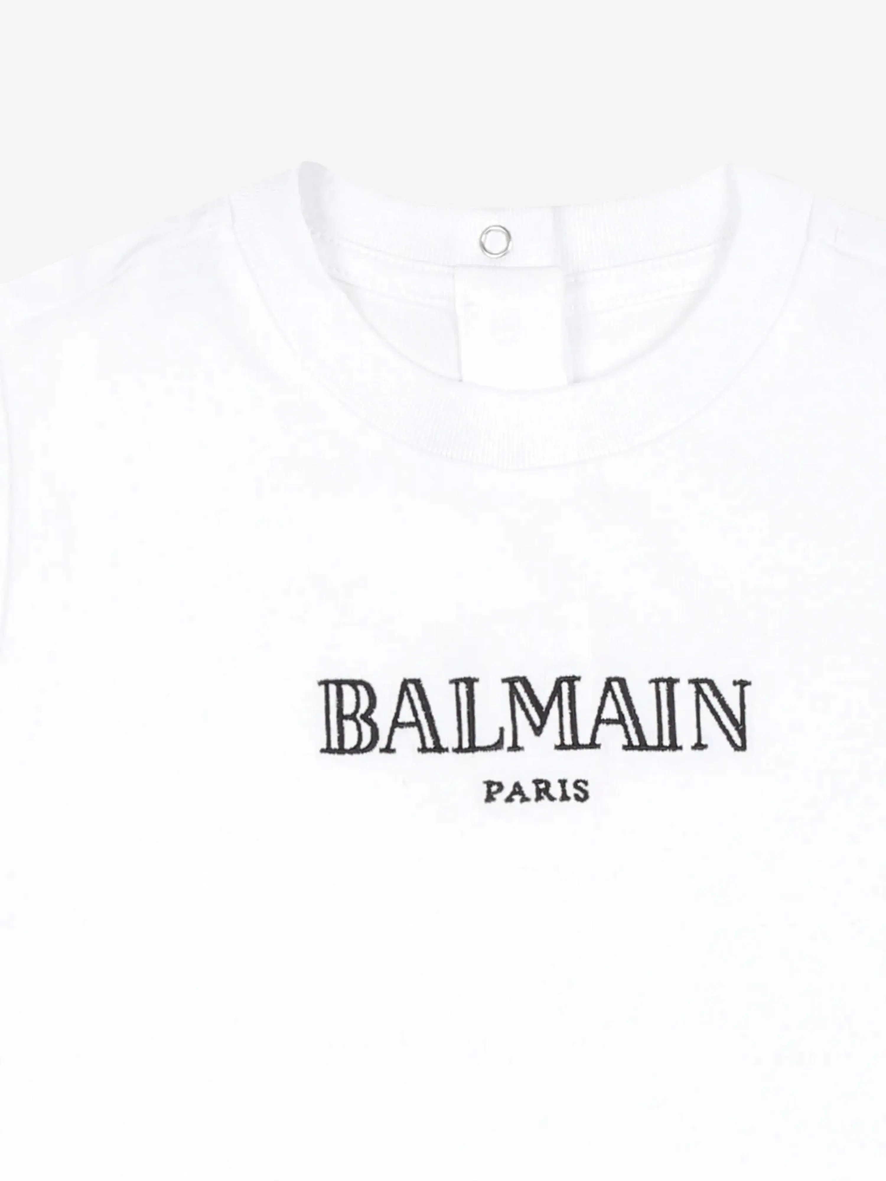 Balmain Baby Paris Logo T-Shirt in White