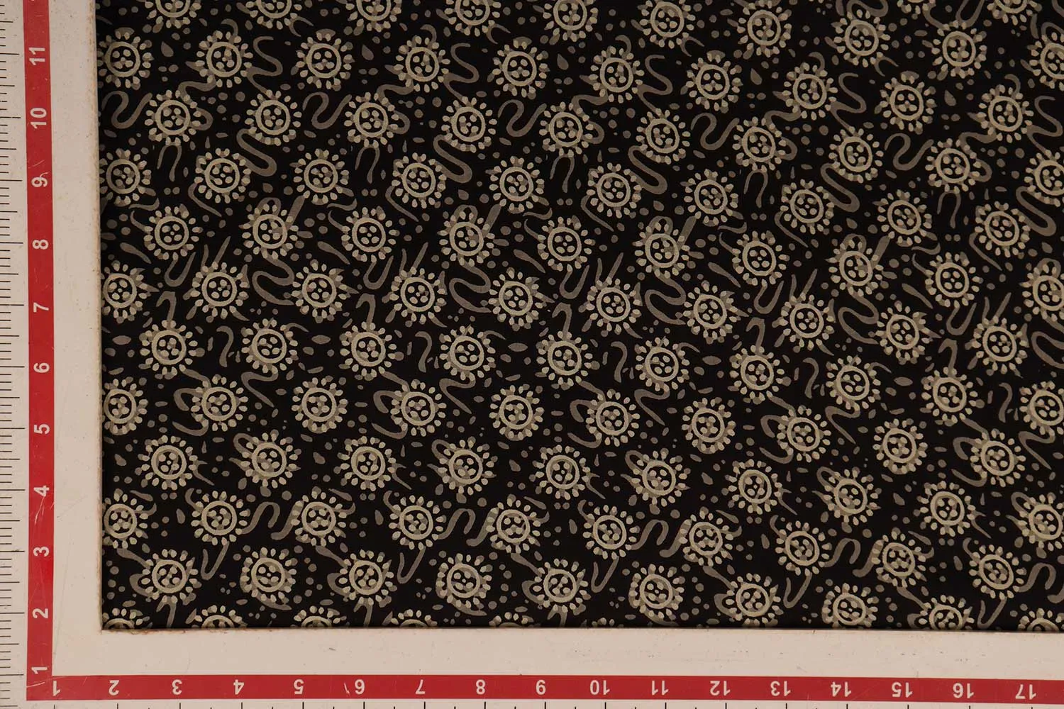 Black & Ivory Printed Cotton Cambric Fabric