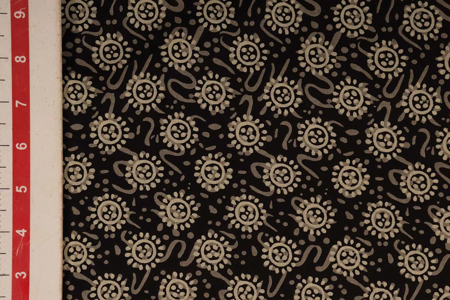 Black & Ivory Printed Cotton Cambric Fabric