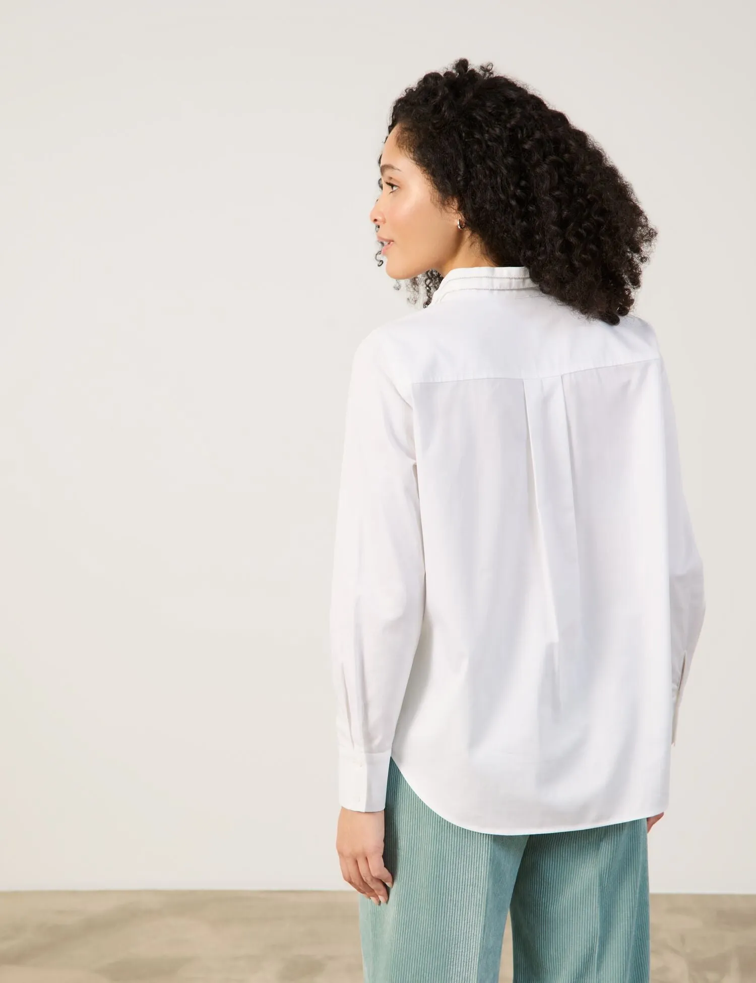 Blouse with Stand-up Collar