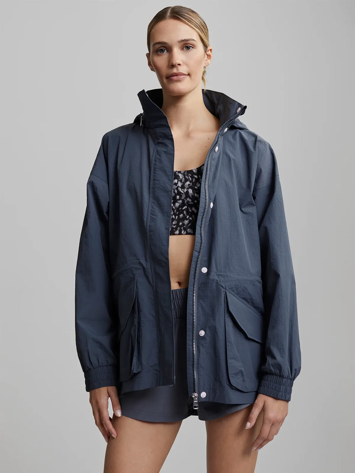 Blue Turbulence Nellie Relaxed Fit Windbreaker Jacket