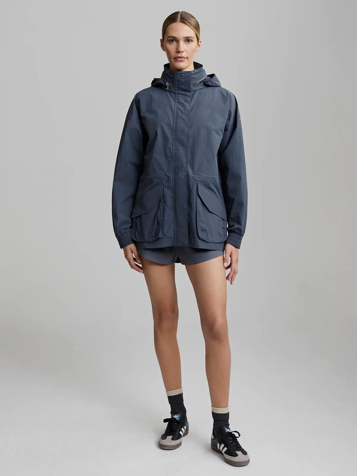 Blue Turbulence Nellie Relaxed Fit Windbreaker Jacket