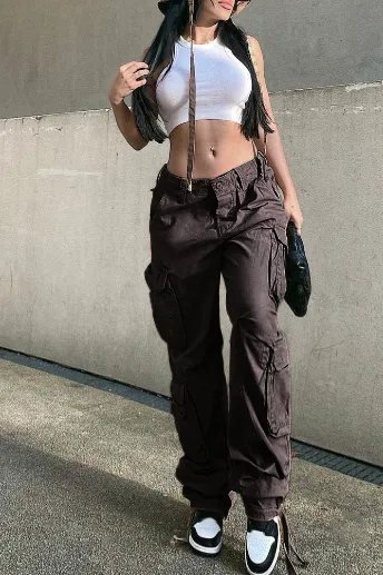 Cargo wide legs retro Pants