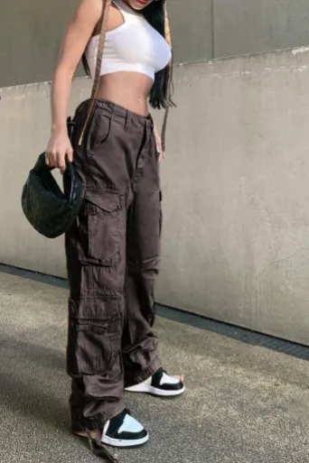 Cargo wide legs retro Pants