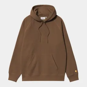 Carhartt WIP Hooded Chase Sweatshirt Chocolate - Gold