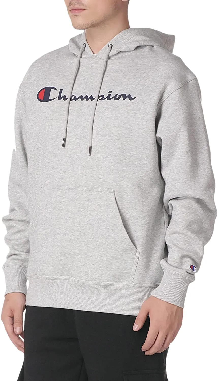 Champion Mens Script Logo Powerblend Fleece Pullover Hoodie