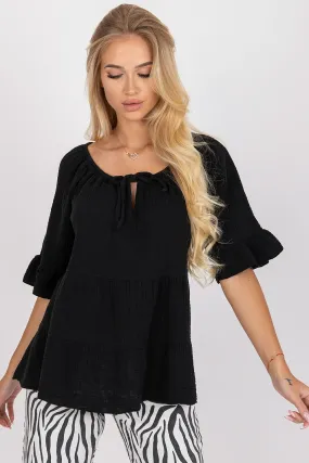 Chic Ruffled Cotton Top