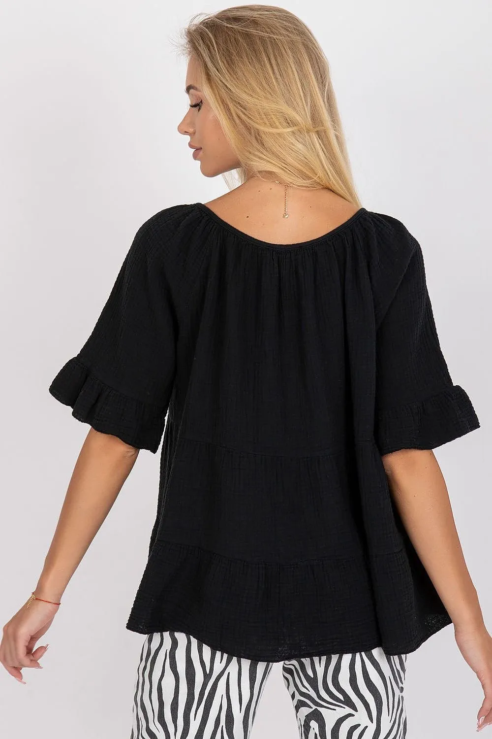 Chic Ruffled Cotton Top