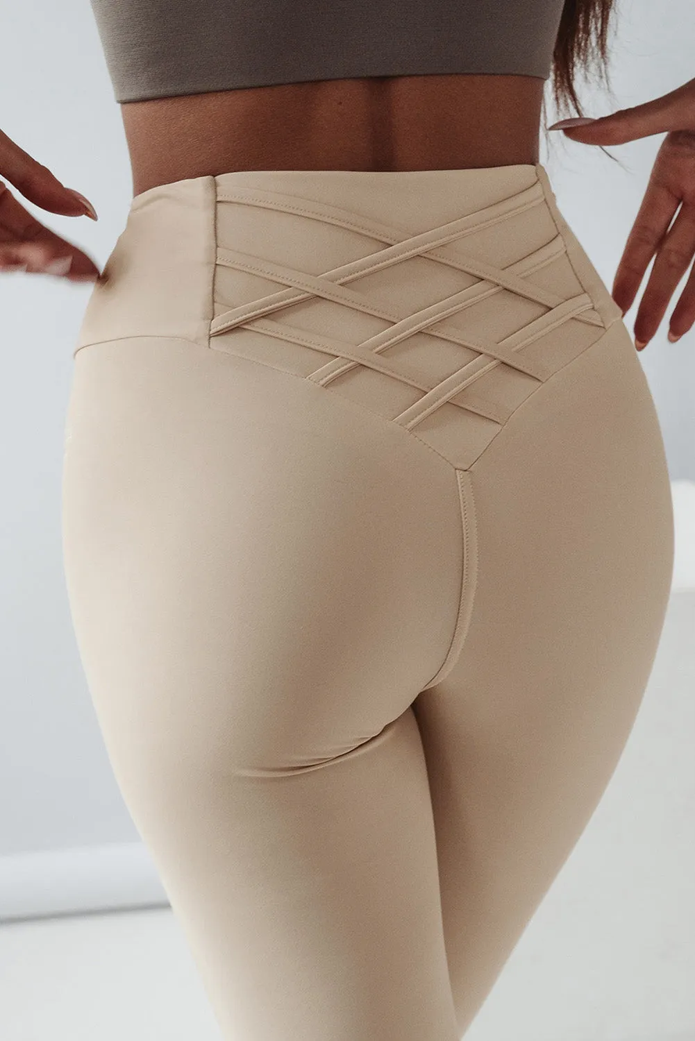 Criss Cross Tummy Control High Waist Leggings