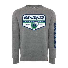 DALLAS MAVERICKS SPORTIQE HEATHER GREY M-HAT CREWNECK