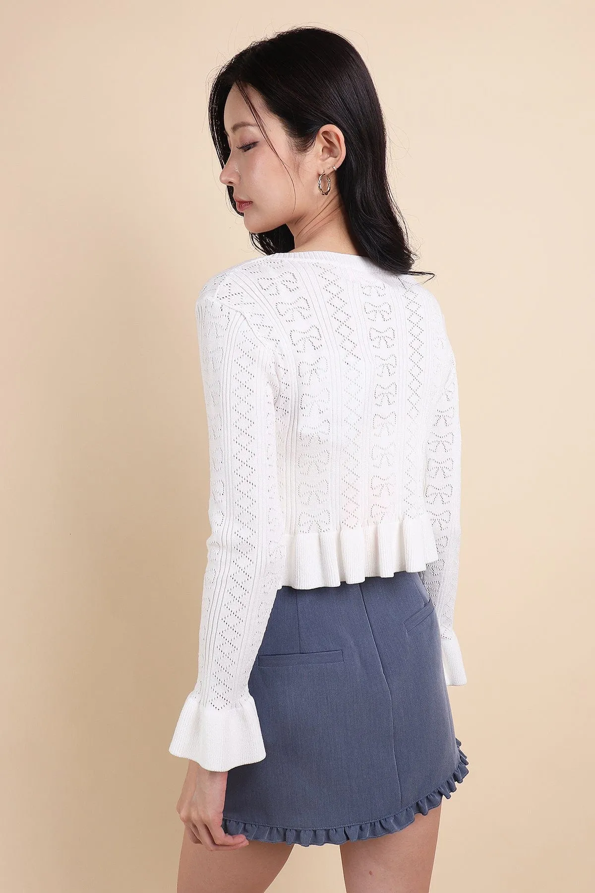 DANNI FLAIR CARDIGAN IN WHITE