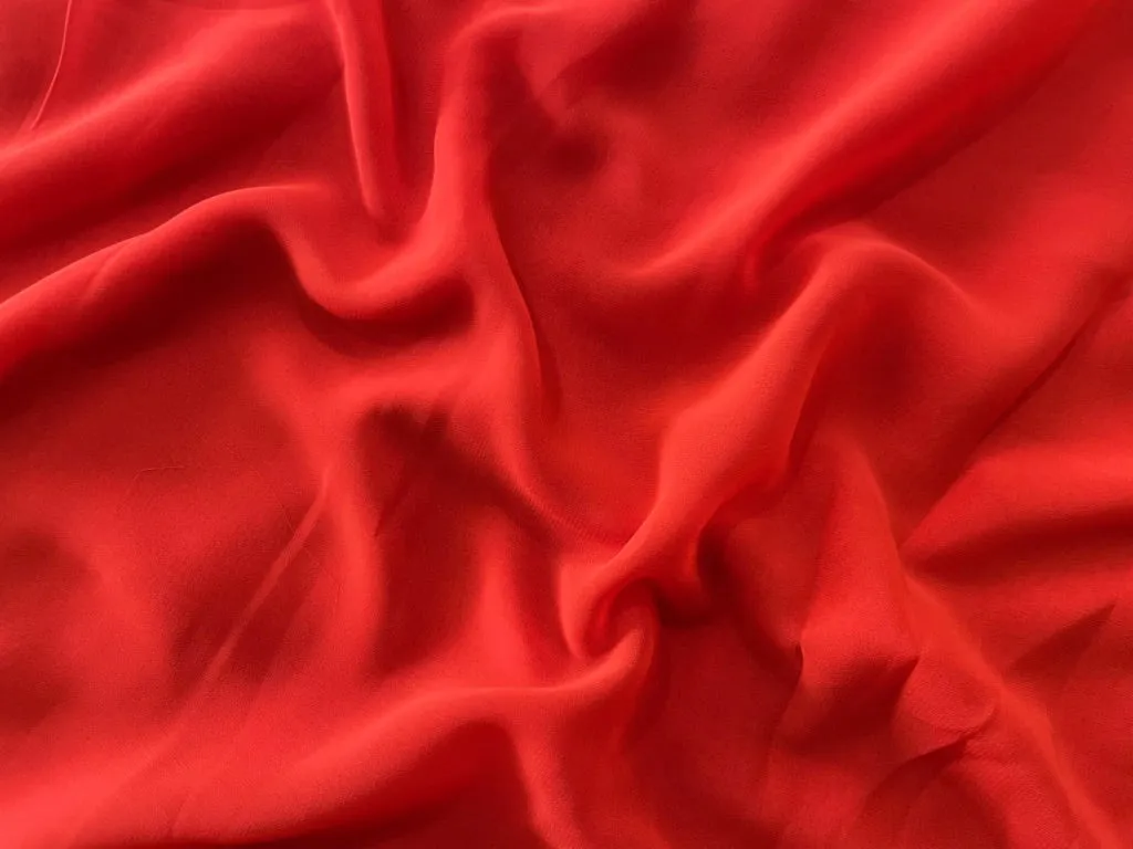 Dark Orange Plain Georgette Fabric