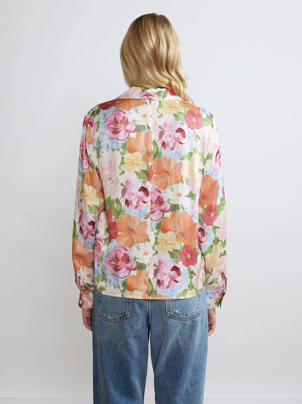 Devon Painted Floral Tie Front Top