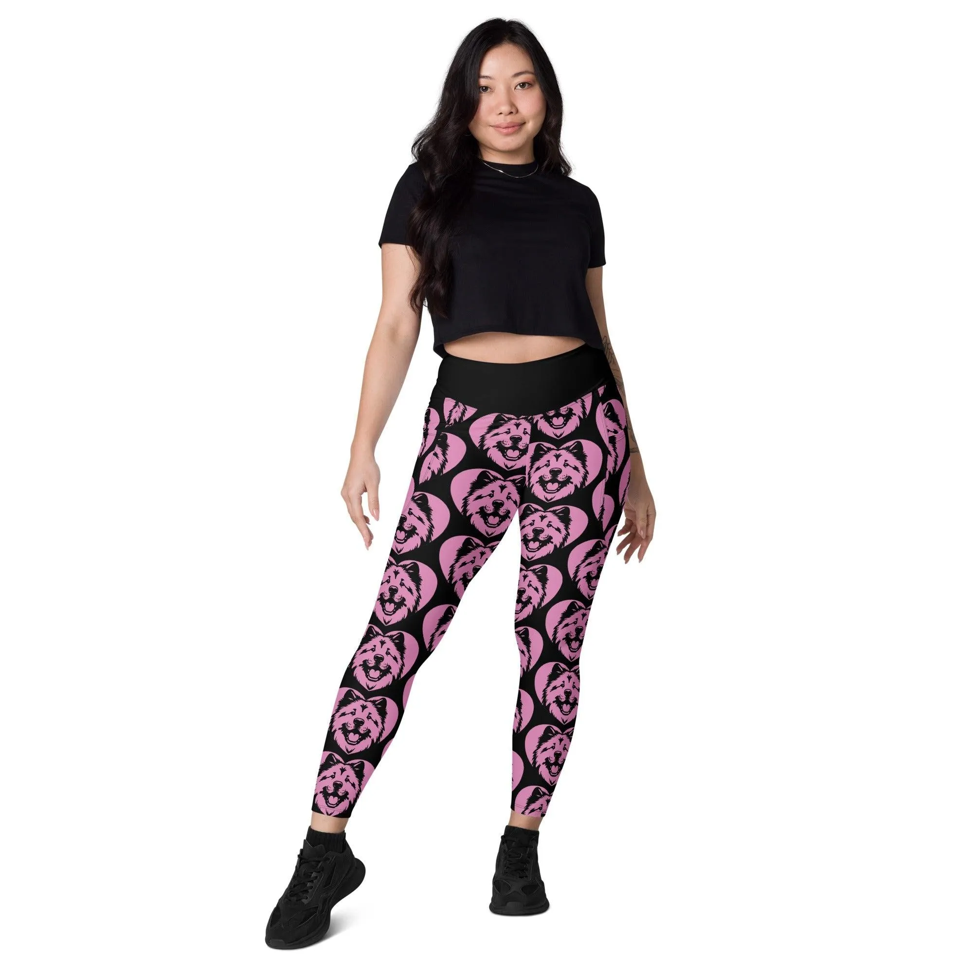 DOG BREED LEGGINGS with pockets - EURASIER - HERTTAHOUND - pink