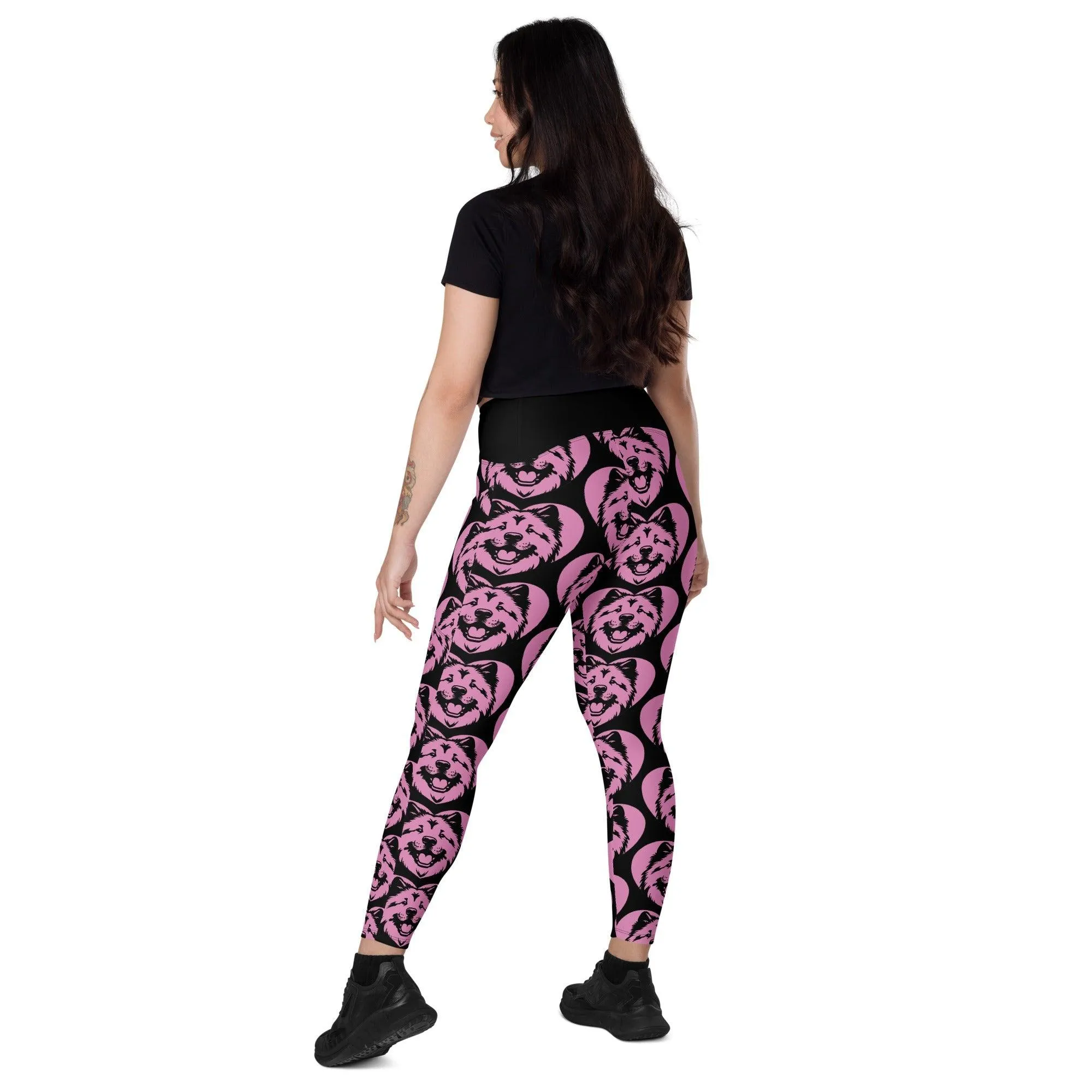 DOG BREED LEGGINGS with pockets - EURASIER - HERTTAHOUND - pink