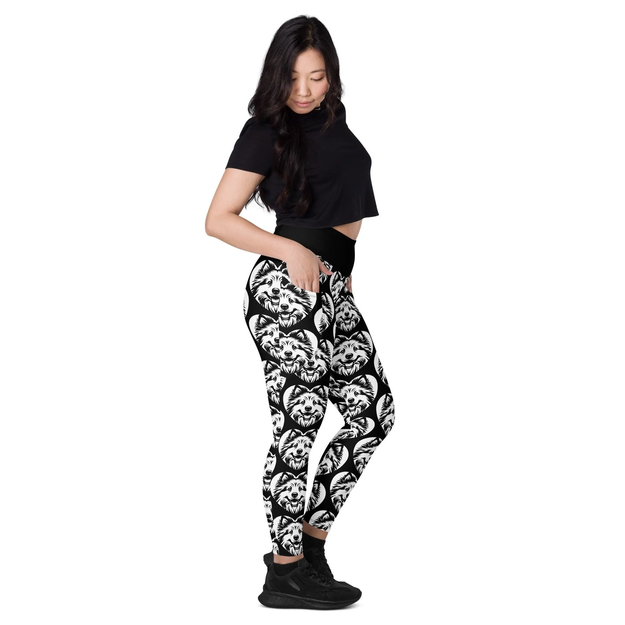 DOG BREED LEGGINGS with pockets - ICELANDIC SHEEPDOG - HERTTAHOUND