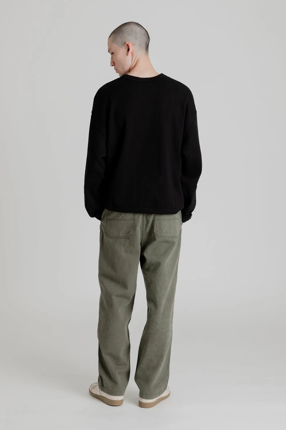 Double Knee Relaxed Pants - Olive