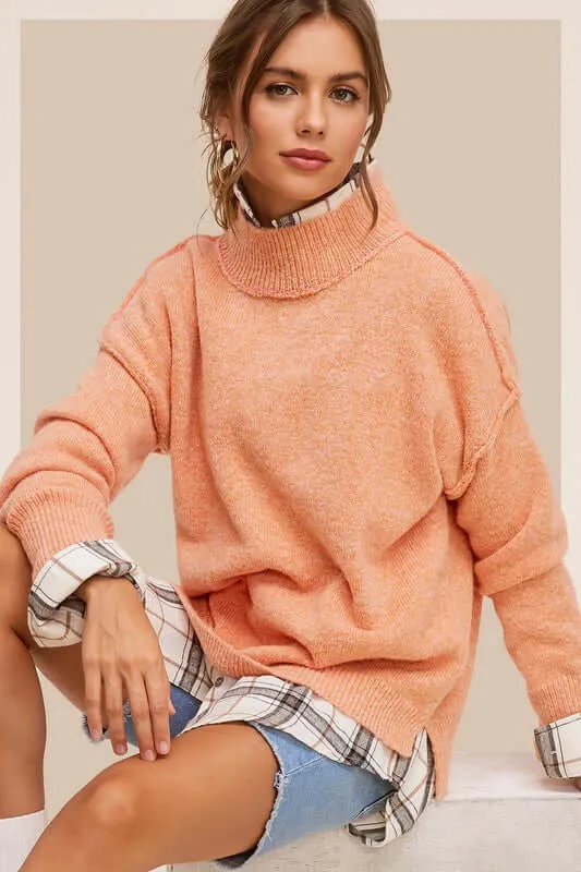 Ella Drop Shoulder Turtle Neck Sweater