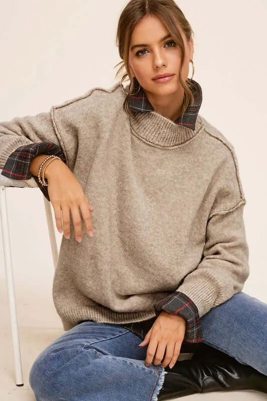 Ella Drop Shoulder Turtle Neck Sweater