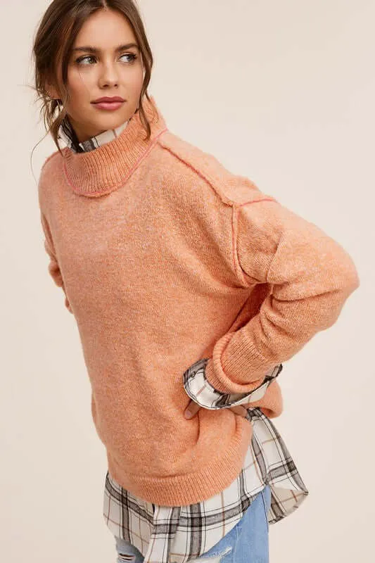 Ella Drop Shoulder Turtle Neck Sweater