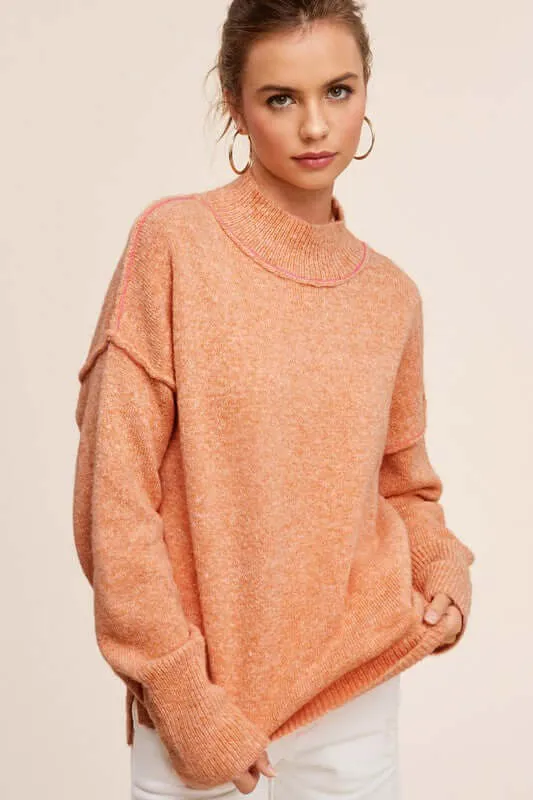 Ella Drop Shoulder Turtle Neck Sweater