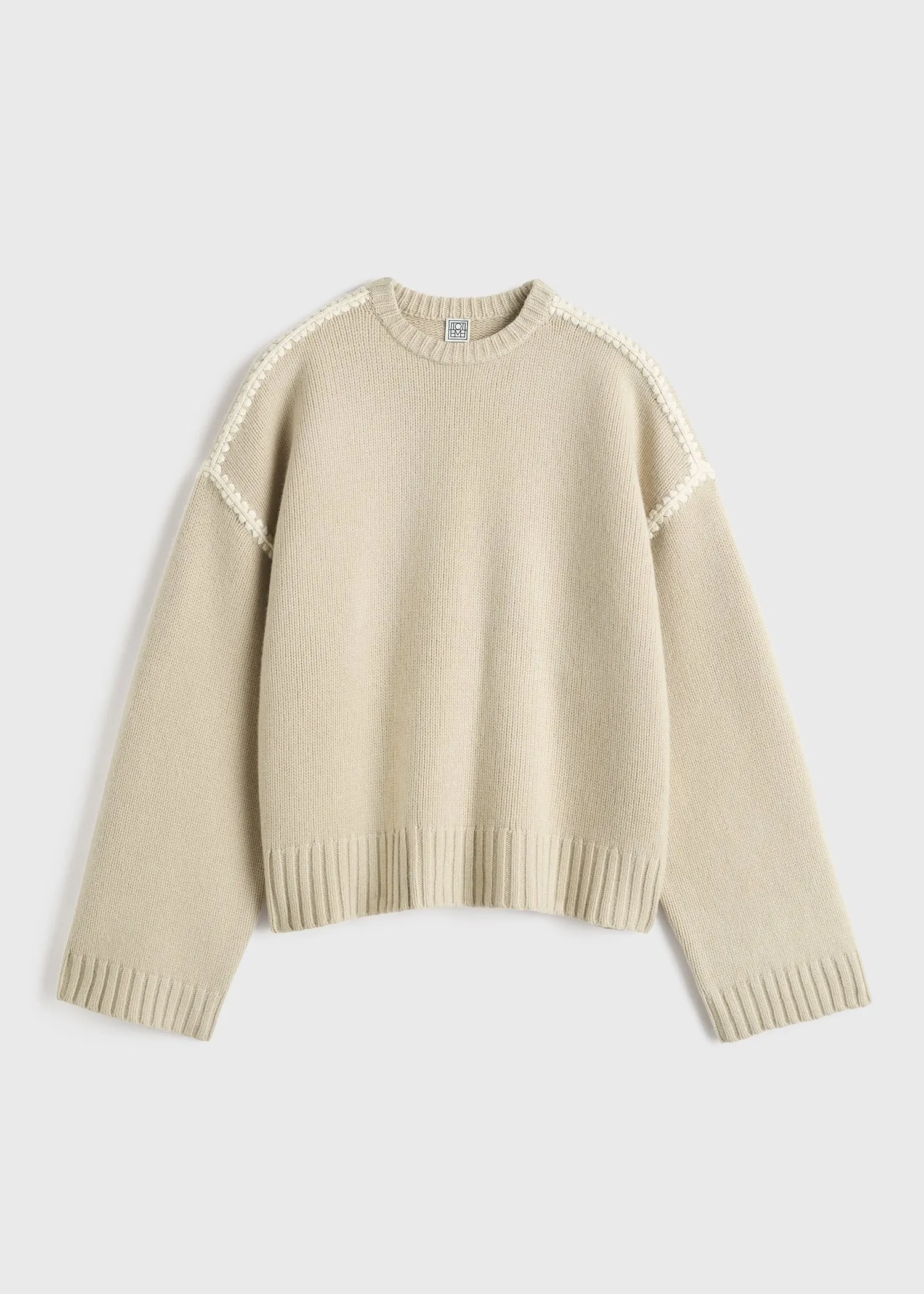 Embroidered wool cashmere knit harvest