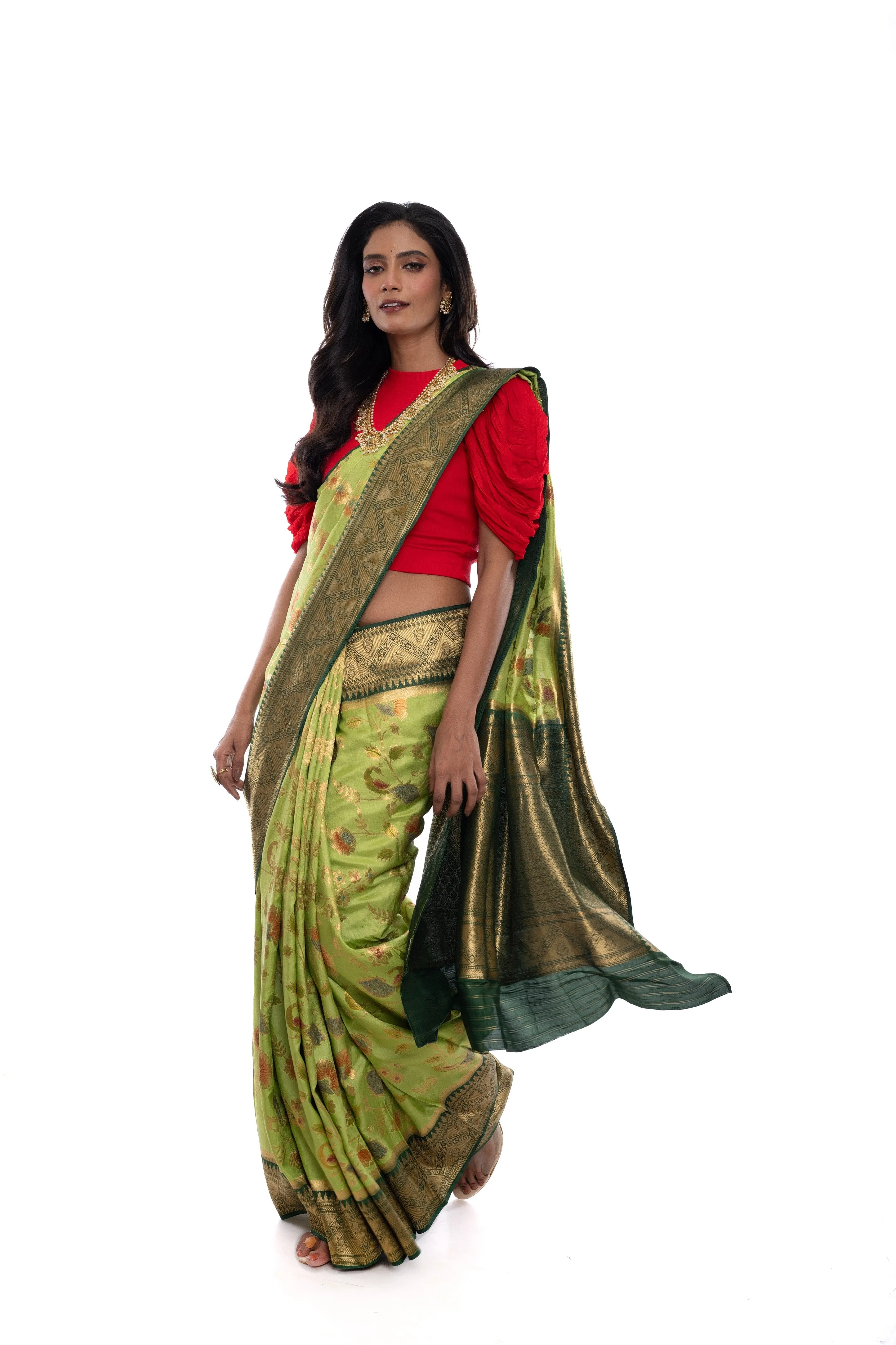 Eternal Garden Tussar Silk Saree