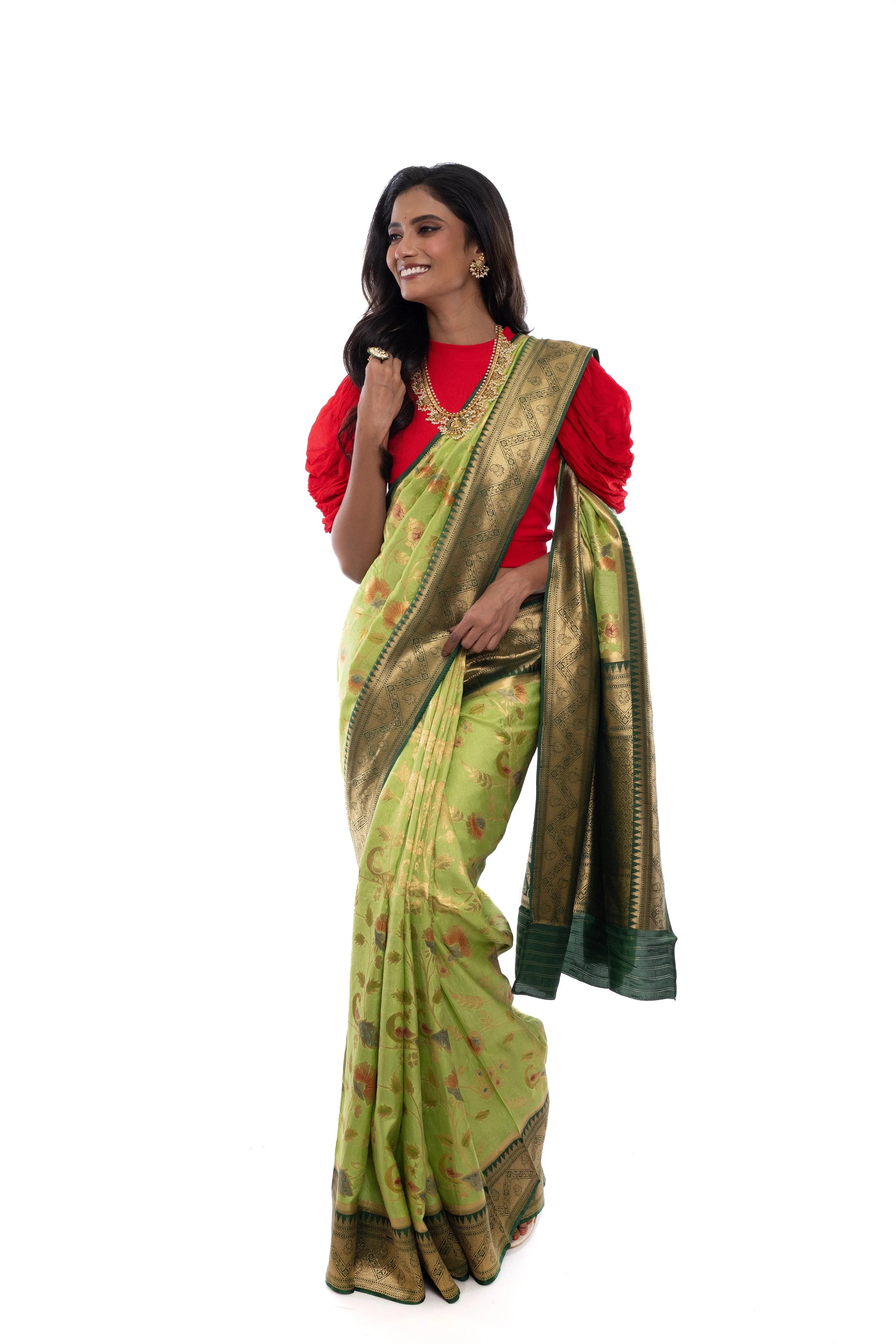 Eternal Garden Tussar Silk Saree