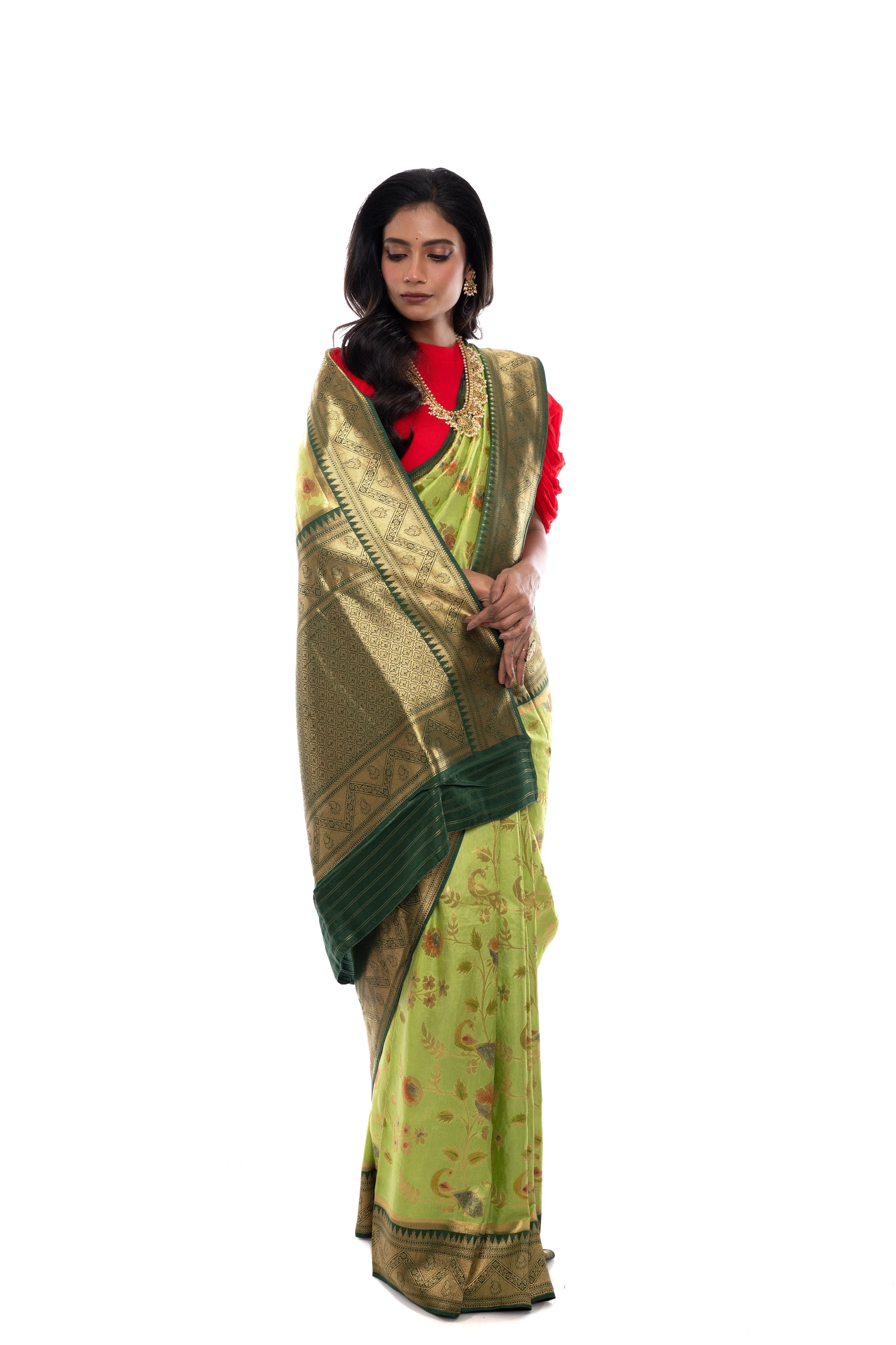 Eternal Garden Tussar Silk Saree