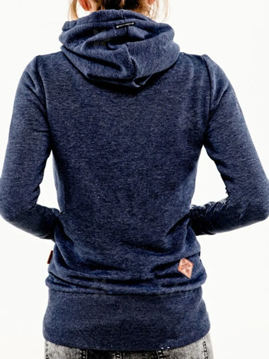 Fashion Hooded Long Sleeve Pocket Embroidery Hooded Fleece Sweatshirt