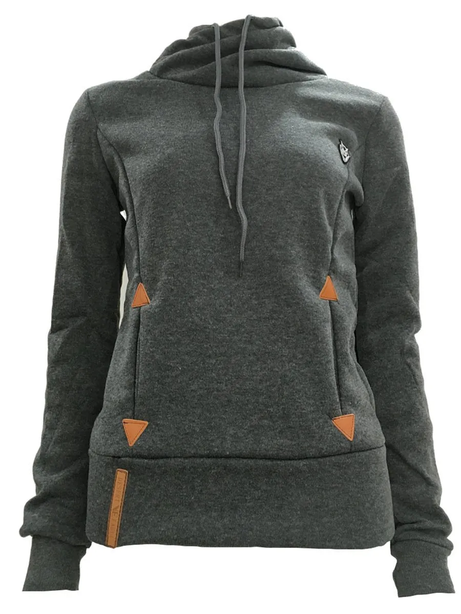 Fashion Hooded Long Sleeve Pocket Embroidery Hooded Fleece Sweatshirt