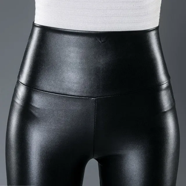 Faux Leather Leggings Pants Stretchy High Waisted for Women PU leggings