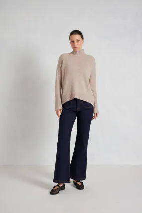 Fifi Polo Cashmere Sweater in Lightweight Beige