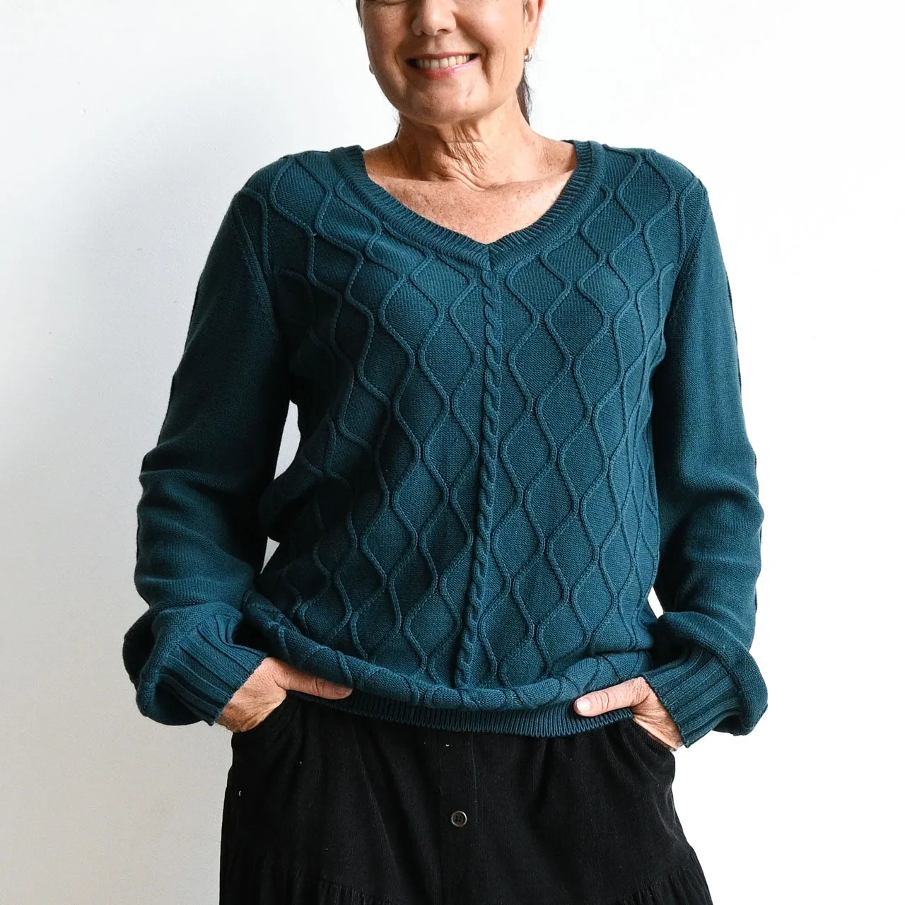 Fine Cable Knit Sweater by Orientique Australia - 1261