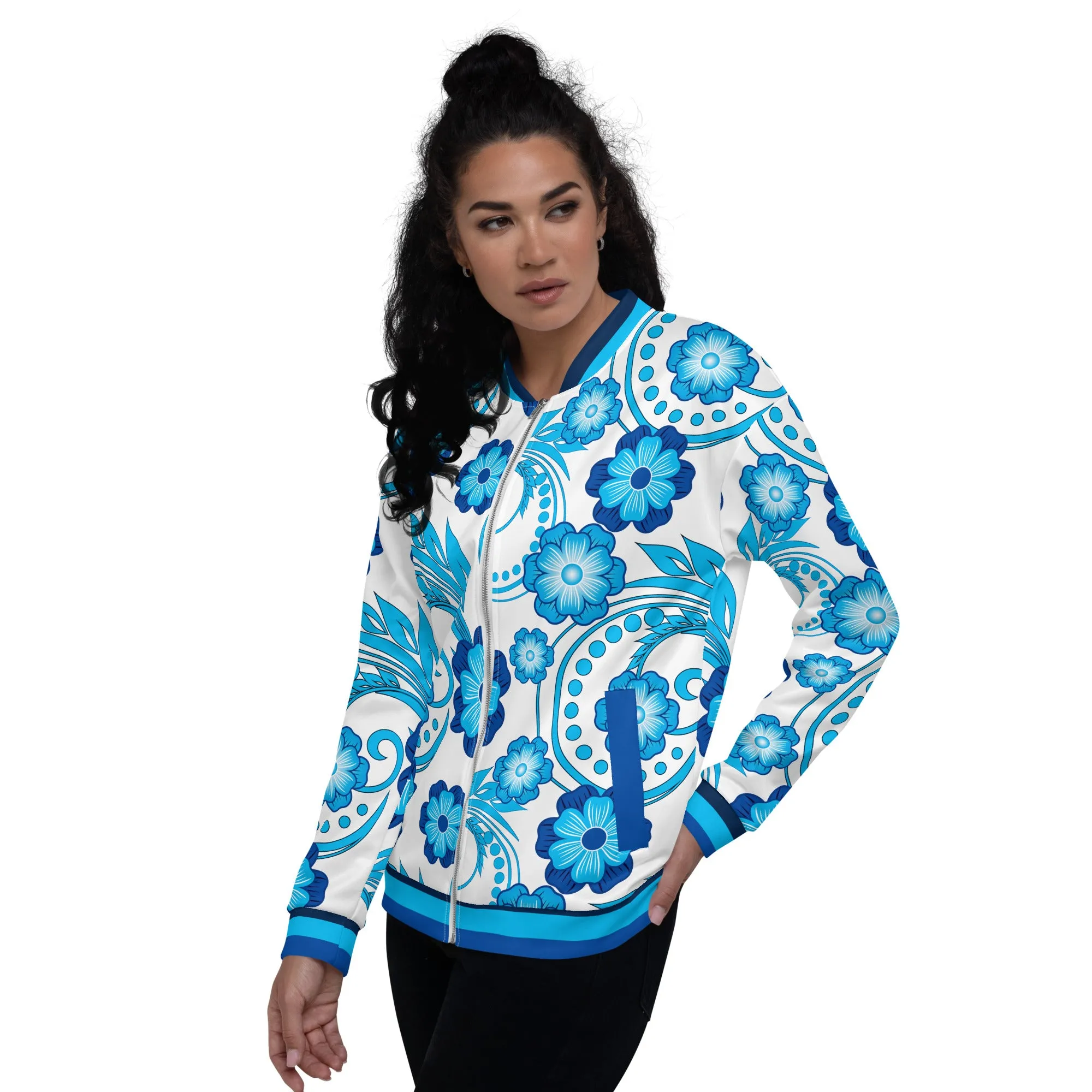 Floral Flair Unisex Bomber Jacket