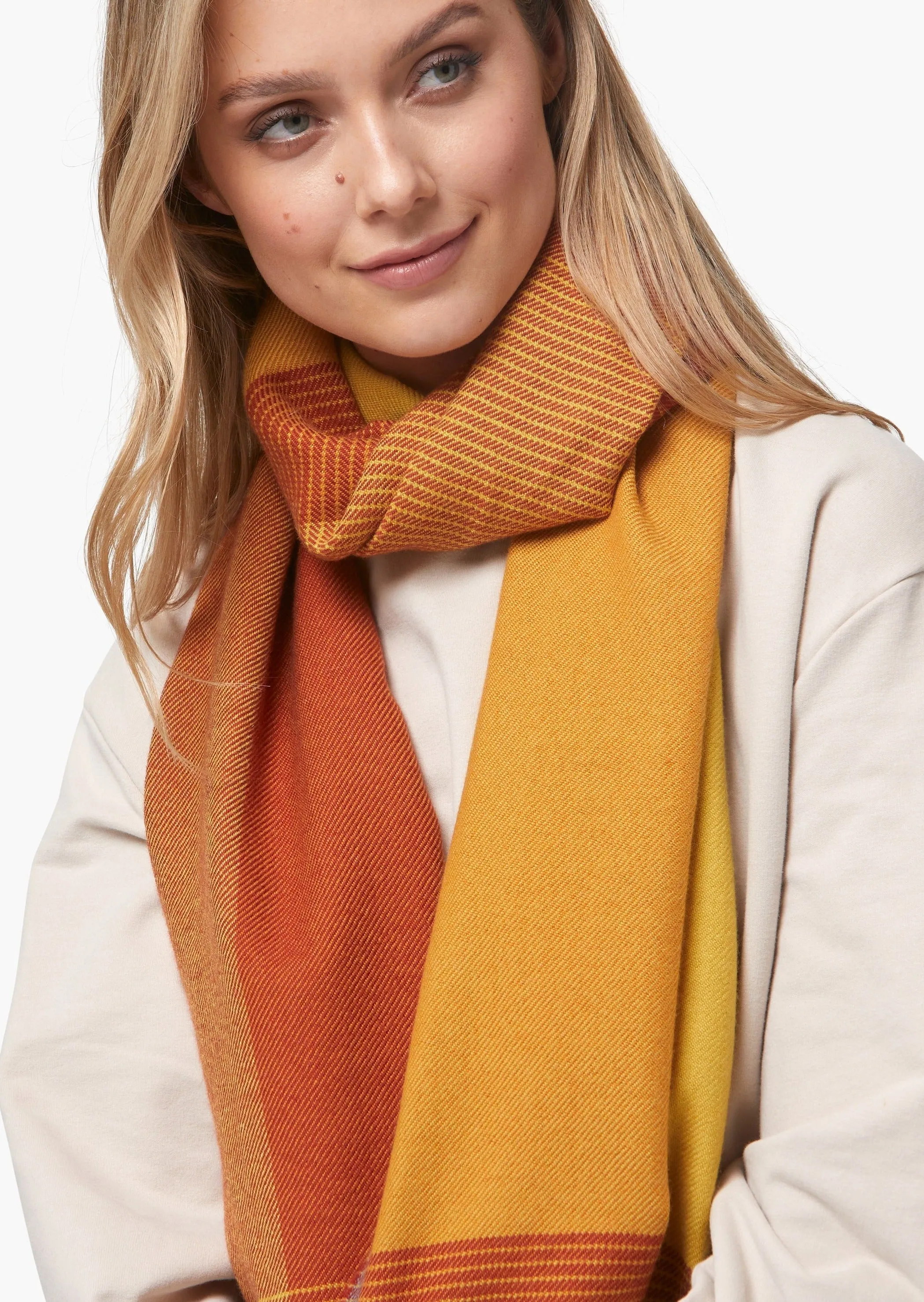 Foxford Giant Merino Scarf | Yellow Ochre