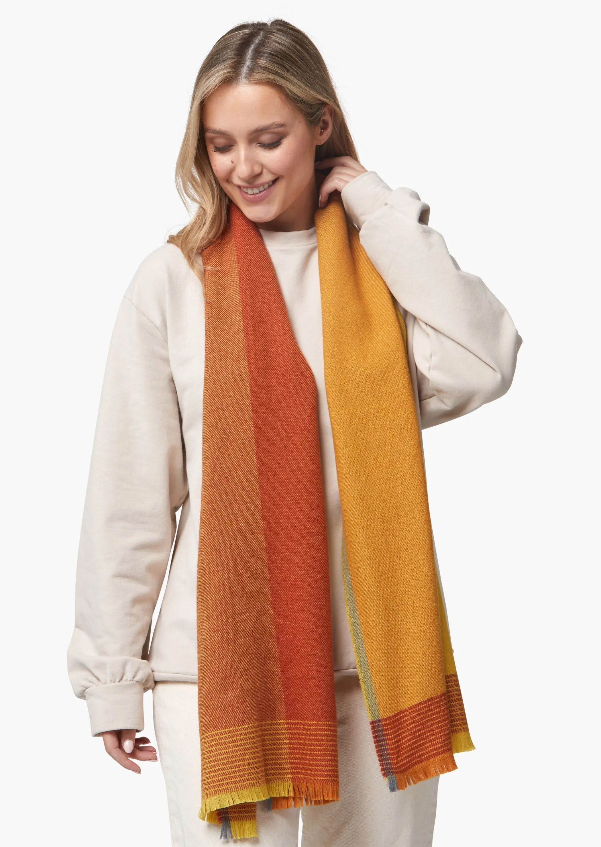 Foxford Giant Merino Scarf | Yellow Ochre